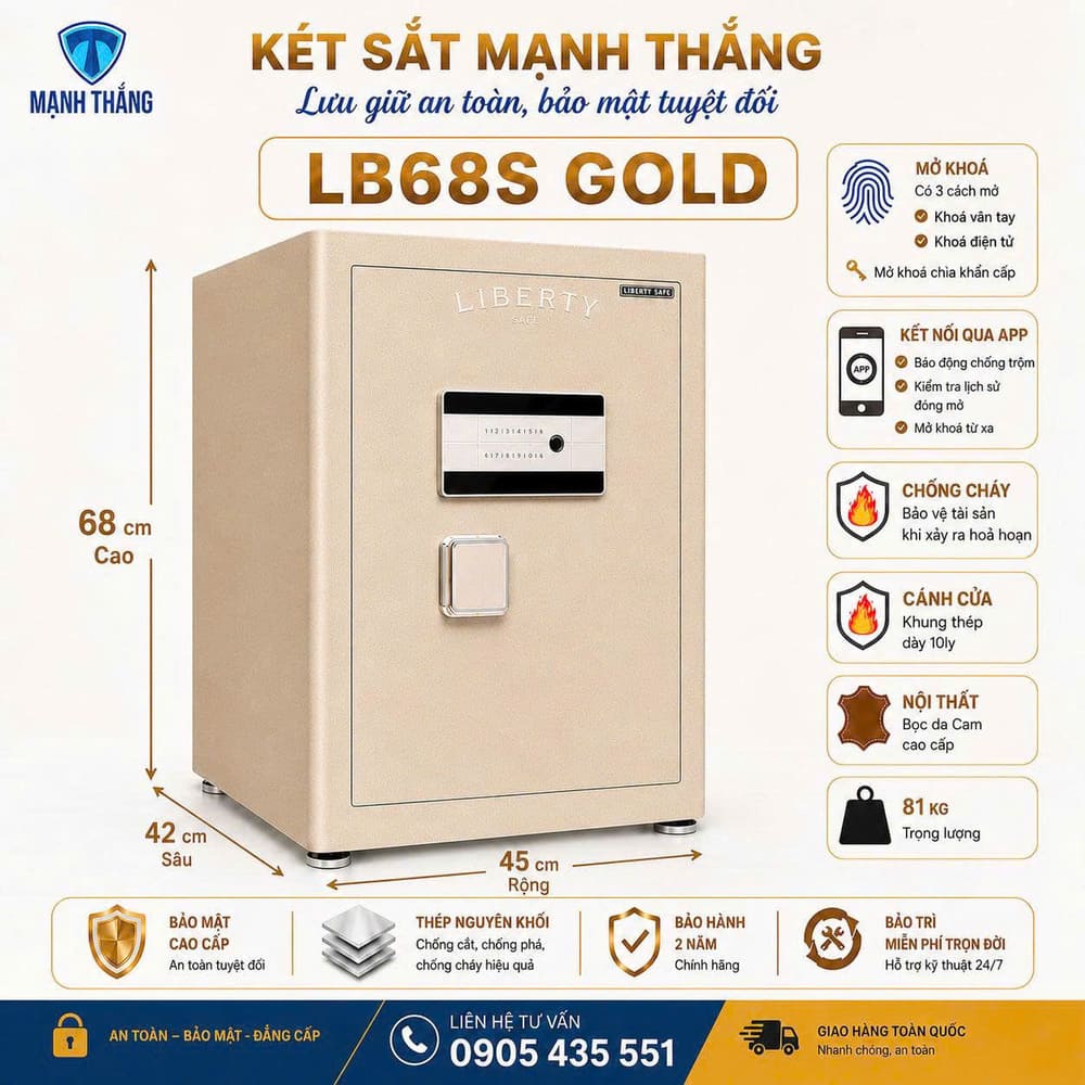 Két sắt Liberty LB68S két sắt Liberty LB68S gold