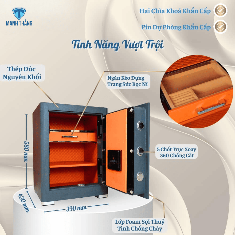 két sắt vân tay điện tử Liberty LB58 Pro