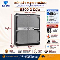 Két sắt Rise R800 vân tay